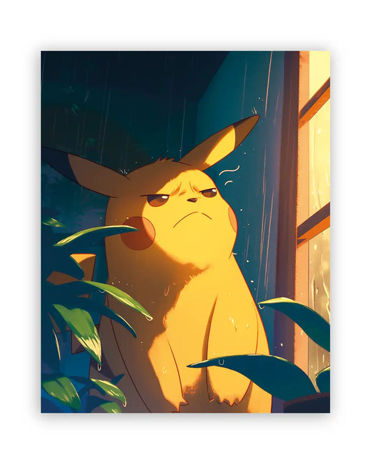 💛 Póster de Pikachu - Mirada melancólica ⚡